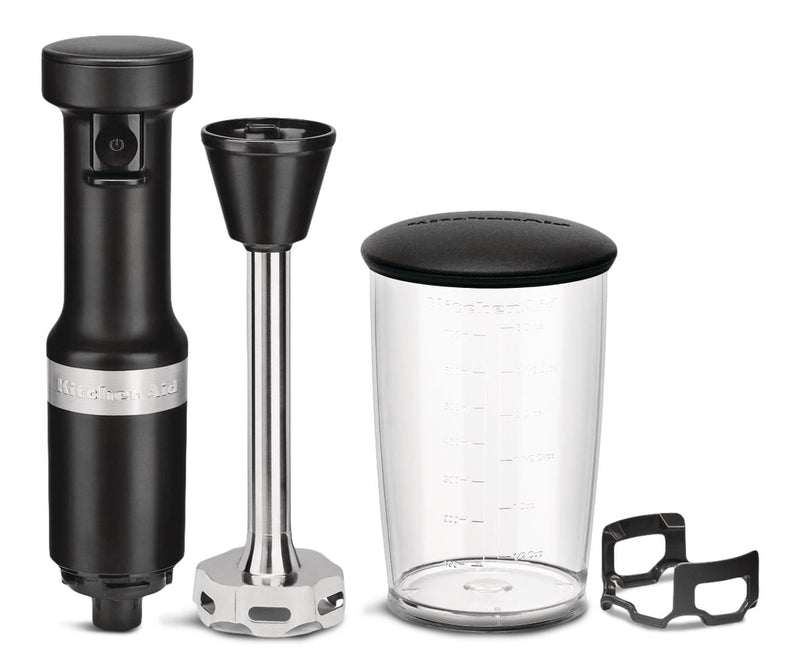 KitchenAid KHBV53BM Variable Speed Corded Hand Blender with Blending Jar, Black Matte B3