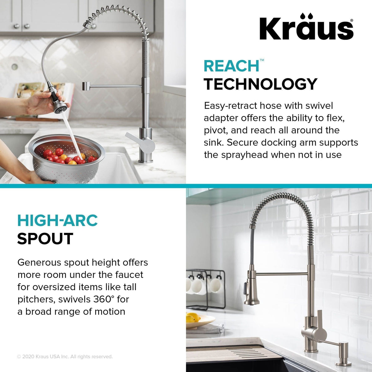 Kraus Britt Commercial Style Pull-Down Single Handle Kitchen Faucet, Matte Black
