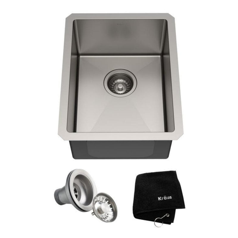 Kraus Standart PRO 16-Gauge Undermount Single Bowl Stainless Steel Kitchen Bar Sink, 14-in H7