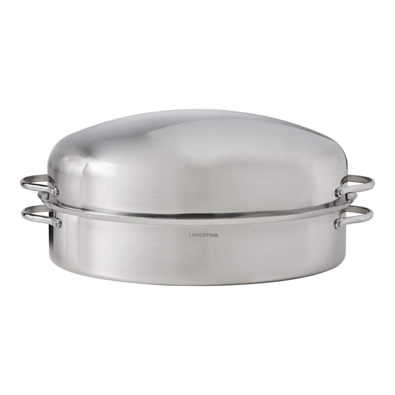 Lagostina 18/10 Stainless Steel Roaster with Removable Rack, 43 x 33cm F3