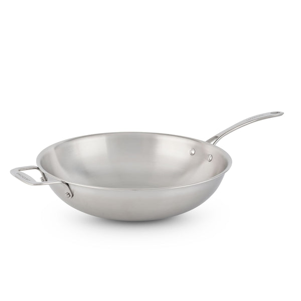 Lagostina 3-Ply Clad Commercial Wok Fry Pan, 32-cm V7