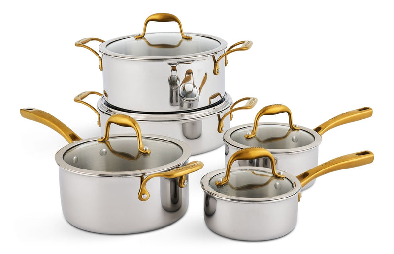 Lagostina Finezza 5-Ply Clad Stainless Steel Cookware Set, 10-pc U1