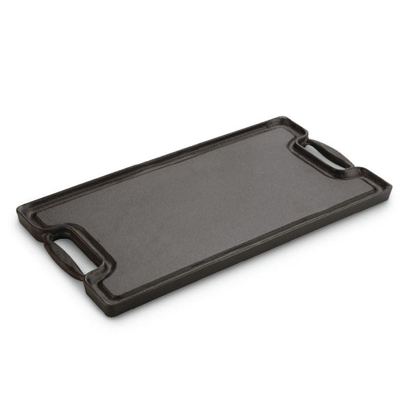 Lagostina Pre-Seasoned Cast Iron Reversible Grill, Oven & BBQ Safe, Black, 20-in x 10-in D0