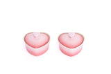 Lagostina Stoneware Heart Cocottes and Tray, Gradient Rose, 5-pc