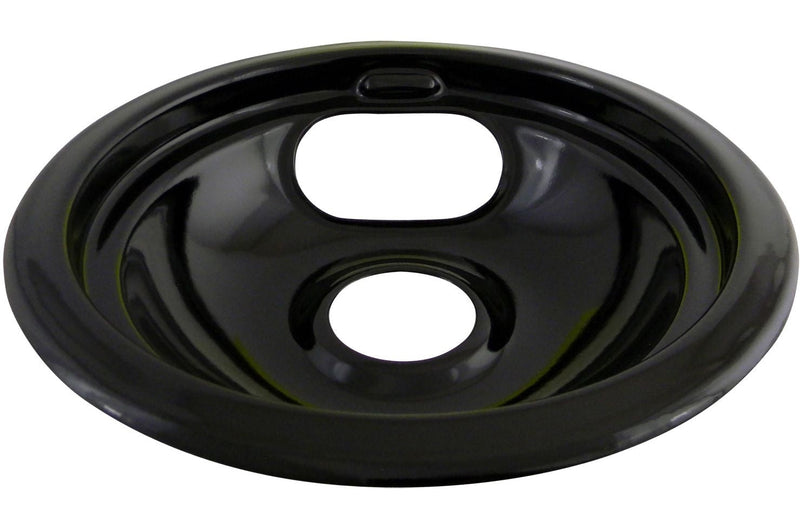 Laser 62243 Porcelain Stove Drip Pan with Trim Ring, Dishwasher Safe, Black, 6-in H6