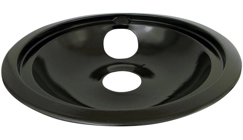 Laser 62248 GE Porcelain Stove Shallow-Draw Drip Pan with Trim Ring, Black, 8-in E1