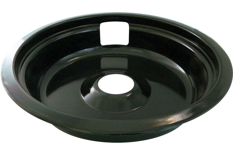 Laser 62490 Universal Porcelain Stove Deep-Draw Drip Pan with Trim Ring, Black, 8-in V1