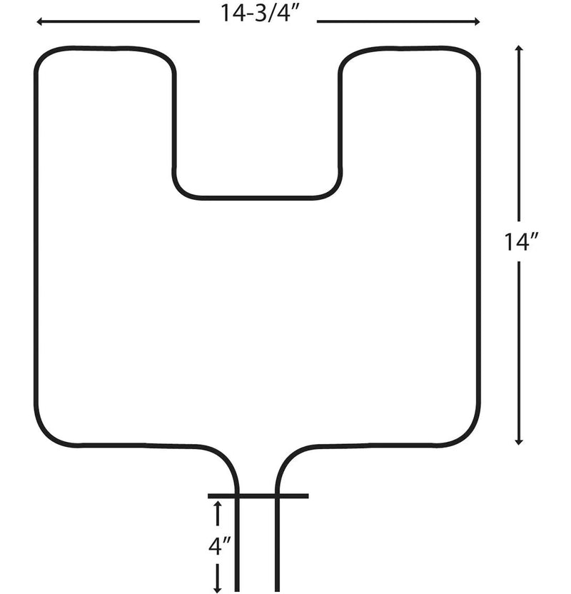 Laser 62509/2 Frigidaire Oven/Bake Element with Fixed 90° Connector, 2400W, 14-3/4-in x 14-in P3