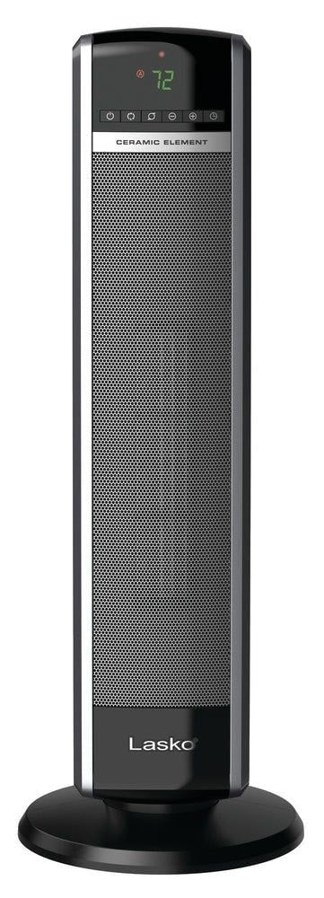Lasko 1500W Digital Tower Ceramic Space Heater withRemote Control, 1500W, Black, 30-in Y9