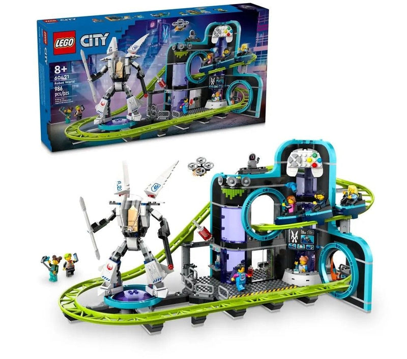LEGO City Robot World Roller-Coaster Park Building Set - 60421, 986-pcs, Ages 8+ E6