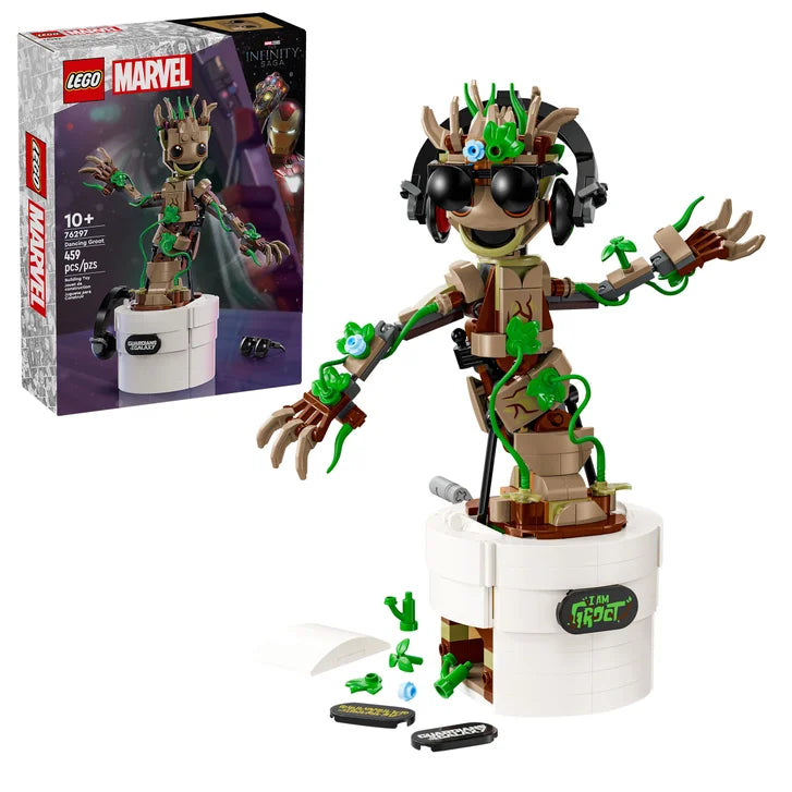 LEGO Marvel Dancing Groot, Animated Guardians of the Galaxy Toy 76297 F1