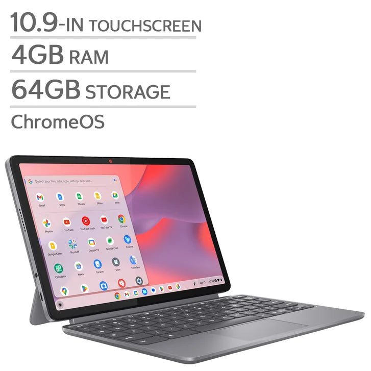Lenovo Duet 10.9-in 2-in-1 Touchscreen Chromebook Bundle, MediaTek Kompanio 838, 4GB RAM, 64GB Storage U2