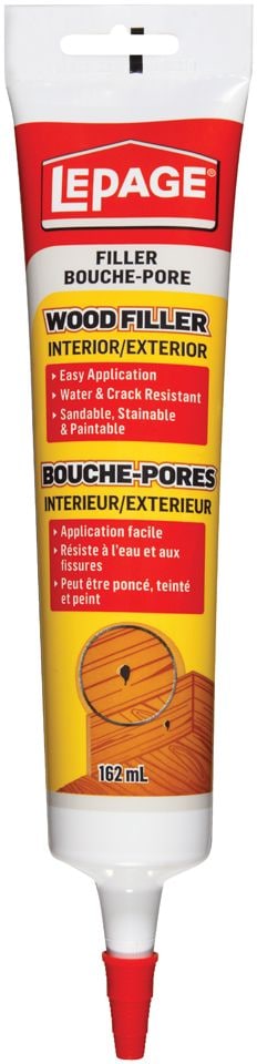 LePage Interior/Exterior Wood Filler, Repairs Cracks & Holes, Water-Resistant, 162-mL N1
