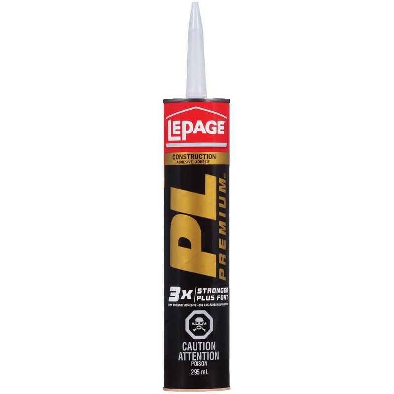 LePage PL Premium Construction Adhesive Glue, Indoor/Outdoor, Weather & Waterproof, 295-mL G2