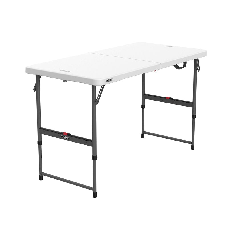 LIFETIME Adjustable Height Folding Table, Indoor/Outdoor, 4-ft X8