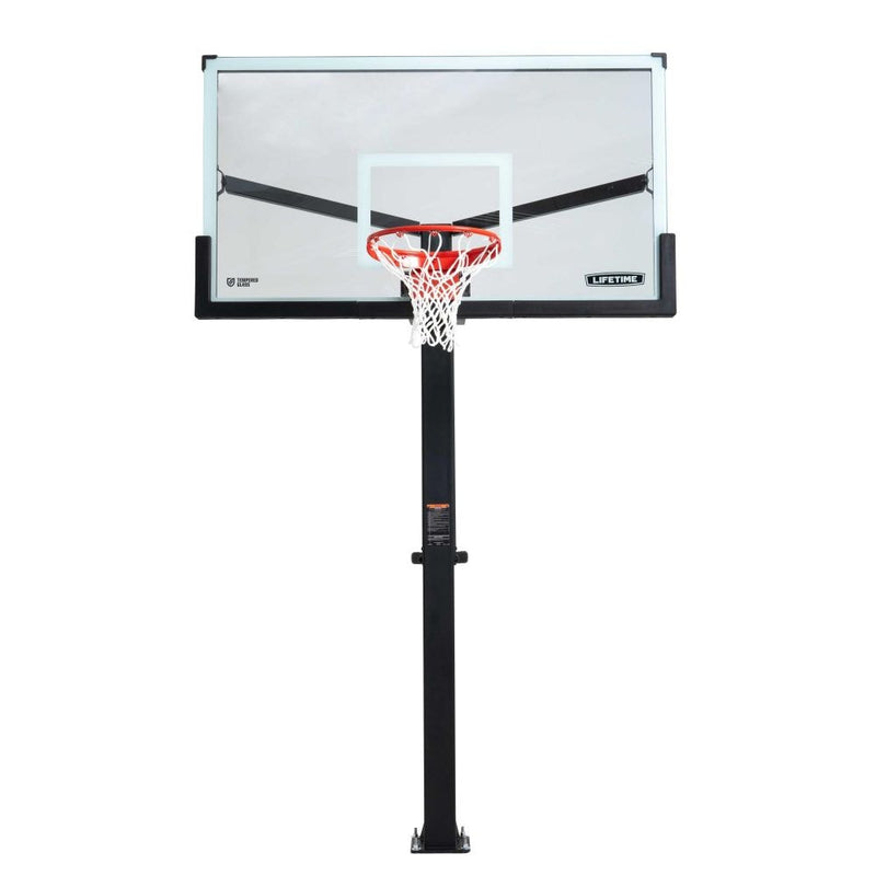 Lifetime Mommoth Bolt Down Basketball Hoop with 72-in Tempered Glass H0