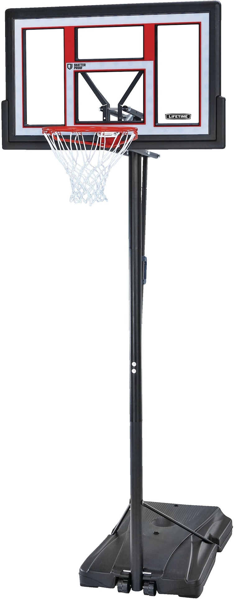 Lifetime Portable Adjustable Basketball Backboard, Hoop & Net System, 50-in E0