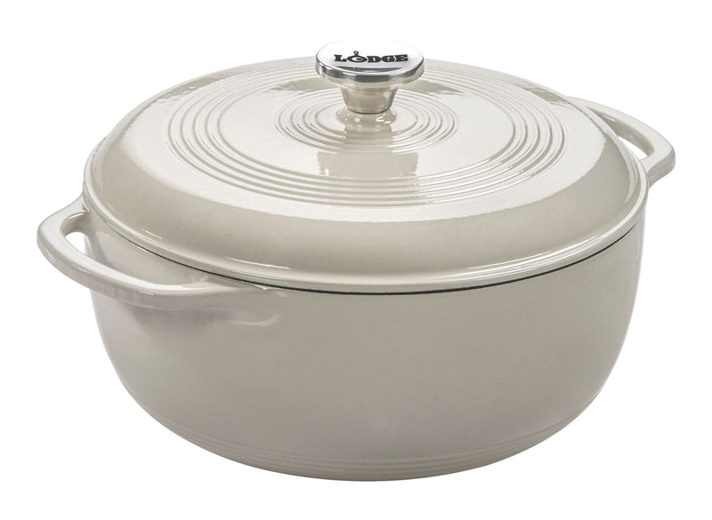 Lodge Enamel Cast Iron Dutch Oven, White, 6-qt T2