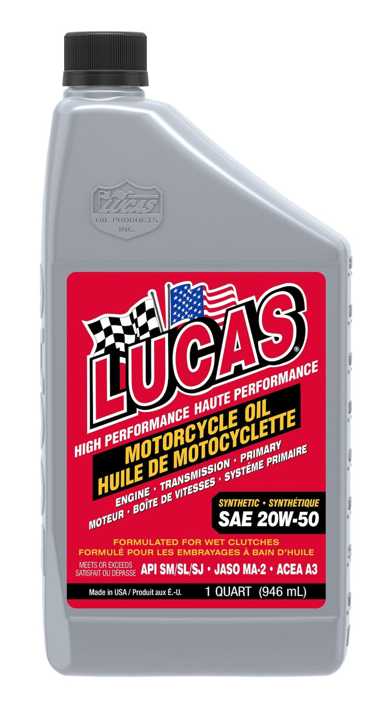 Lucas Oil High Performance Synthetic Motorcycle Oil SAE, 946-mL C3