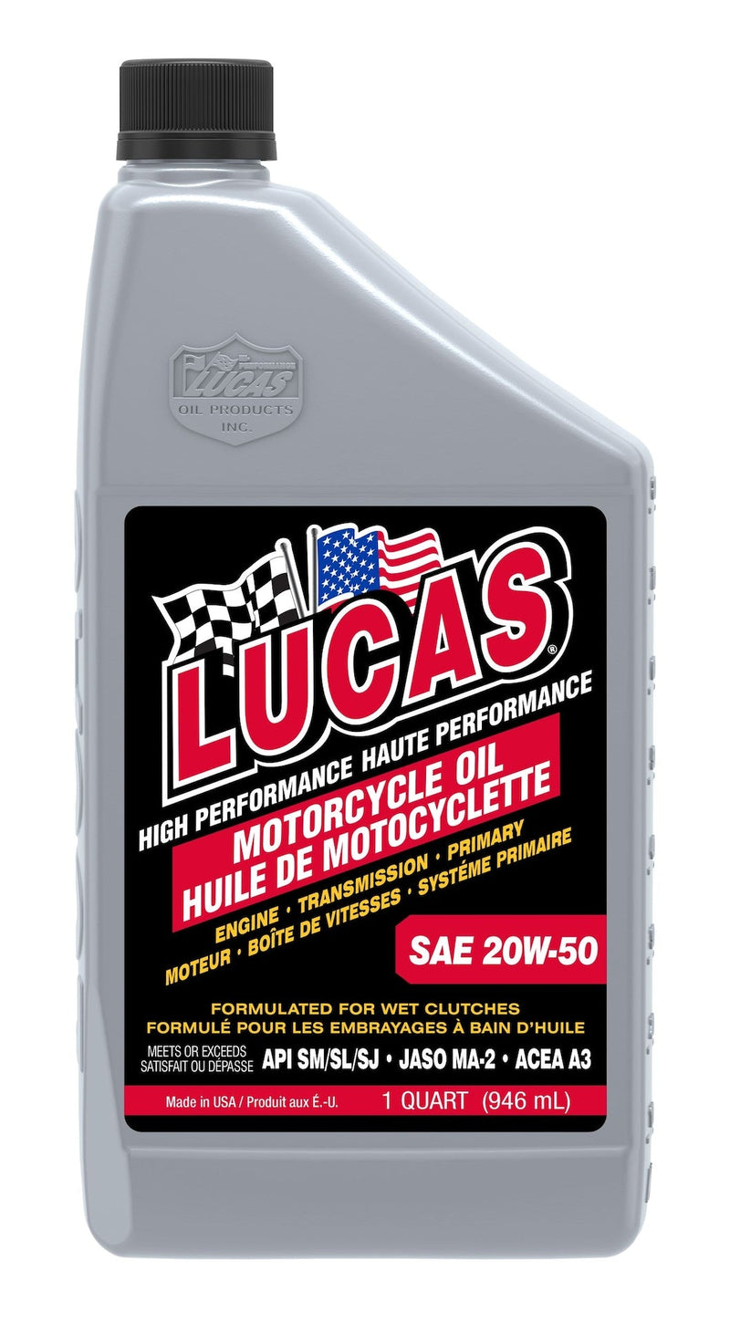 Lucas SAE 20W-50 High Performance Motorcycle Oil, 946-mL M2