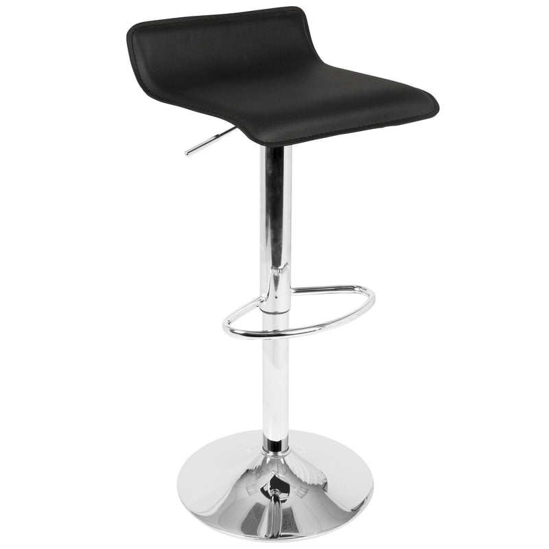 LumiSource Ale PU Leather Swivel Counter/Bar Stool Adjustable Height (2-Piece Set) W6