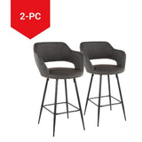 Lumisource Margarite Fixed-Height Counter Stool, Black, 25-in, 2-pc
