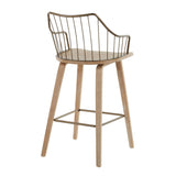 Lumisource Winston Fixed-Height Counter Stool, Wood, 26-in