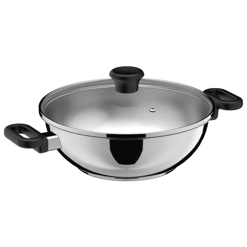 Maharaja 3.4qt Stainless Steel Karahi with lid 26cm 10.25in N8
