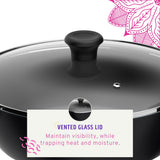 Maharaja 5.6qt Non-Stick Karahi with lid 30cm 12in