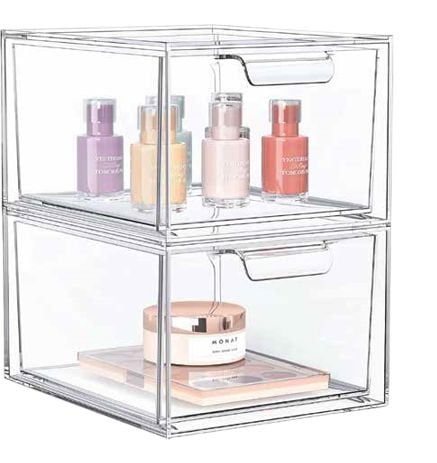 Maison Kleen Clear Stackable Storage Drawer Set, 2-pc X7