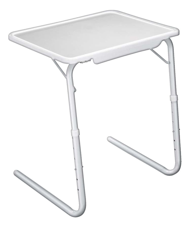 Maison Kleen Tilt-a-Table Portable Height Adjustable TV Tray/Laptop Table, White M7