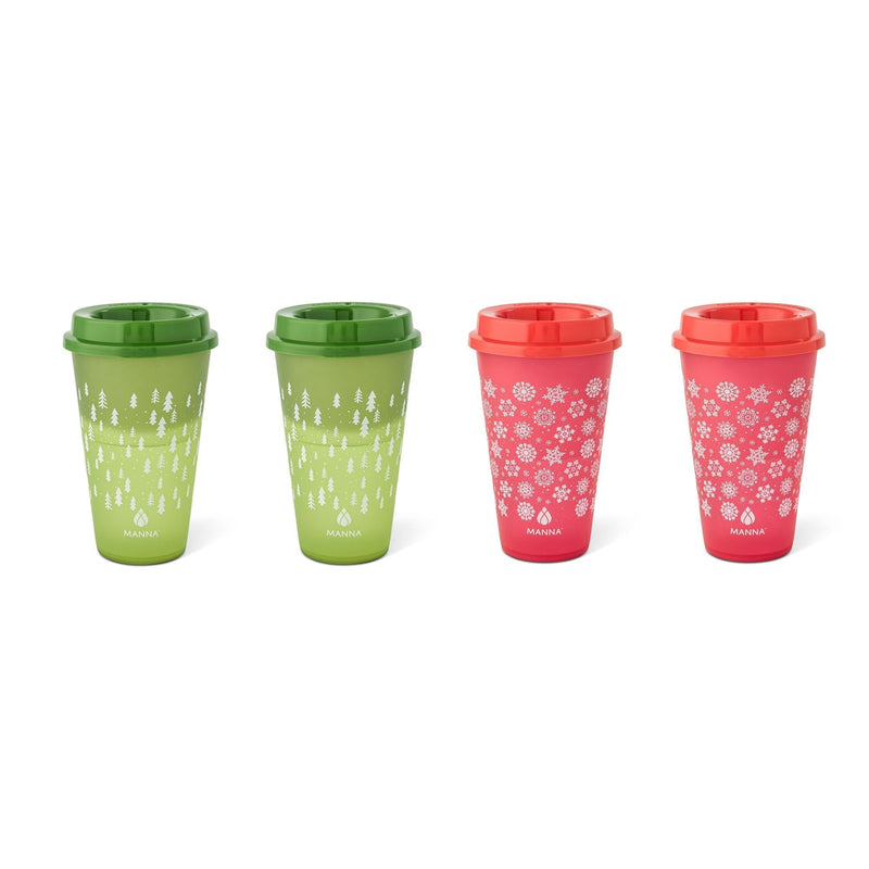 Manna 16-oz Reusable Colour-Changing Hot Cups, 4-pk W1