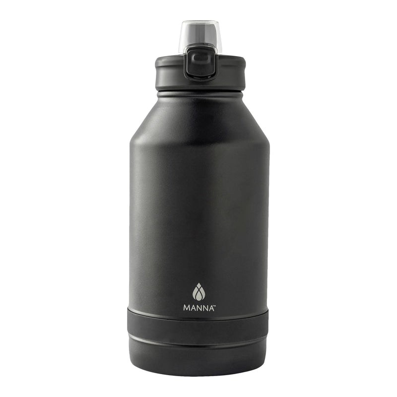 Manna Push Stainless Steel Water Bottle, 64-oz, Various Colours, with Handle K3