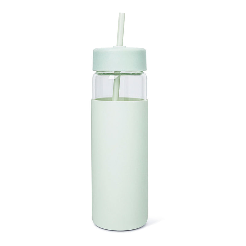 Manna Swing Glass Tumbler with Straw, 24-oz, Assorted Colours O1