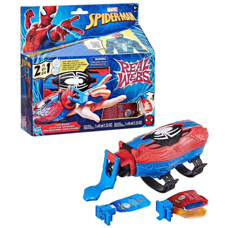 Marvel Spider-Man Real Webs Ultimate Web Blaster, 2-in-1 Blaster, Role Play Toy T4