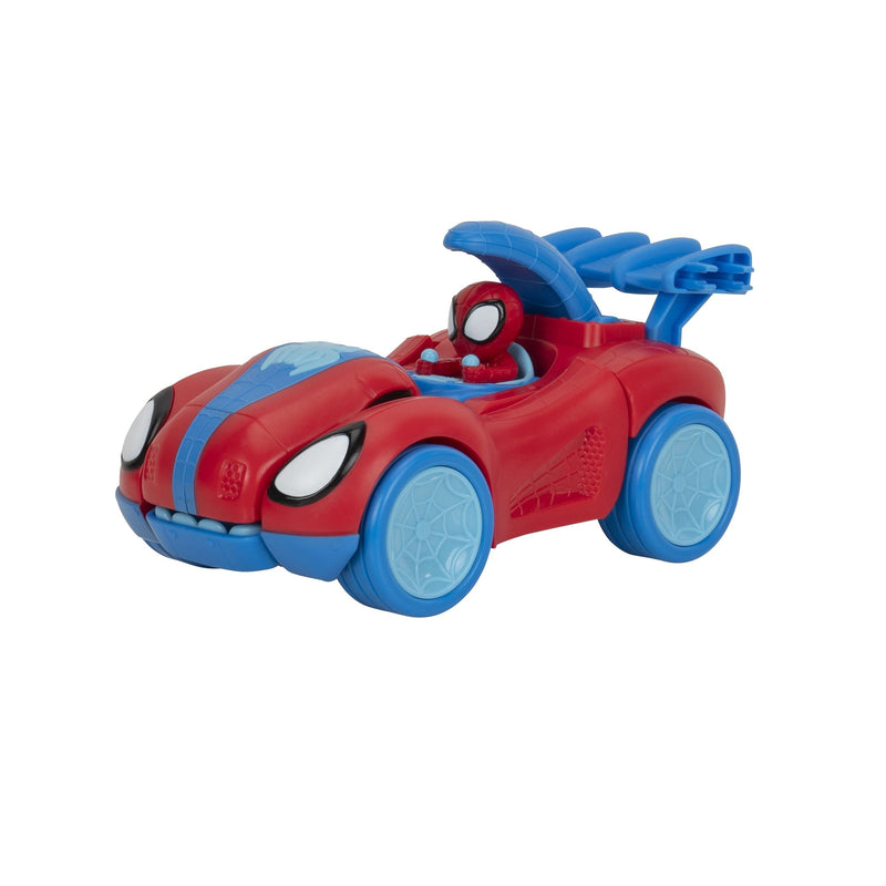 Marvel Spidey & His Amazing Friends Spidey-Rex Racer Vehicle, 2-in-1, Darts Included, Ages 3+ Q2