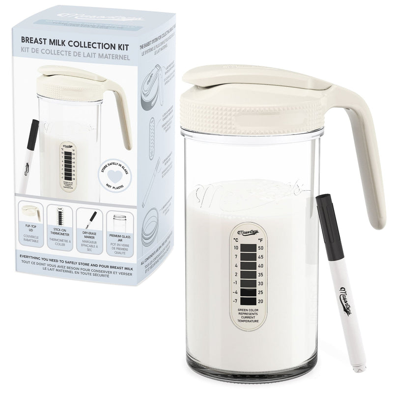 Mason Jar Breast Milk Storage, Wide Mouth, Cream P6