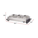 MASTER Chef 3-Tier Buffet Server/Food Warmer with Warming Tray, Stainless Steel, 300W