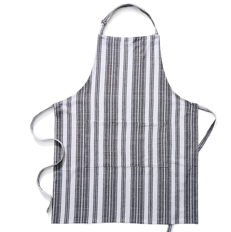 Master Chef Adjustable Stripped Apron for Cooking, Black & White, One Size K1