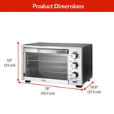 MASTER Chef Convection Toaster Oven with 4 Functions, Stainless Steel, Black, 6-Slices