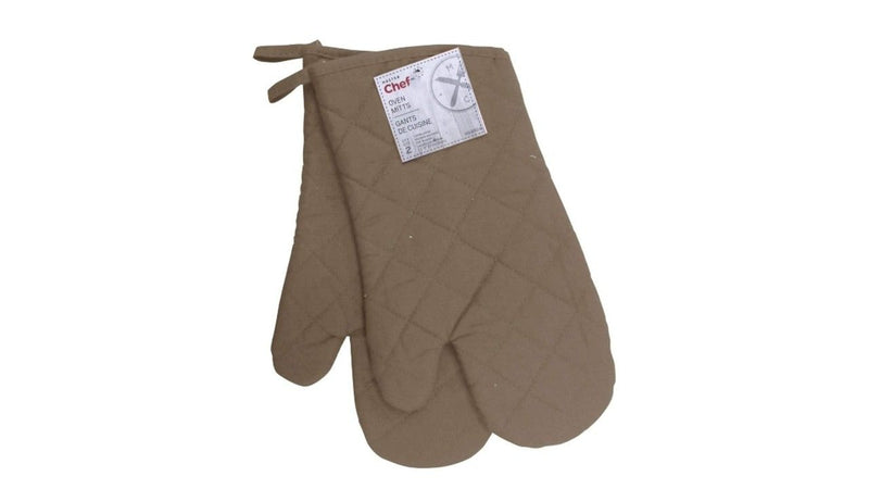 MASTER Chef Cotton Oven Mitt Set with Hanging Loop, Machine Washable, Mushroom, 2-pk G5