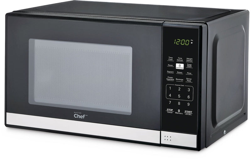 MASTER Chef Countertop Microwave, 700 W, Black Stainless Steel, 0.7-cu-ft S3