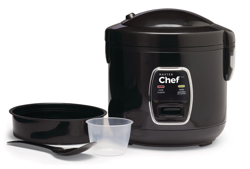 MASTER Chef Deluxe Non-Stick Rice Cooker & Steamer, Black, 10 Cups W6
