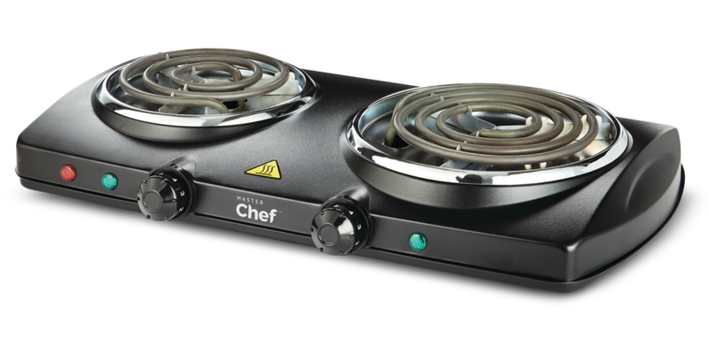 MASTER Chef Double Burner Hot Plate, Black, 1500W I4