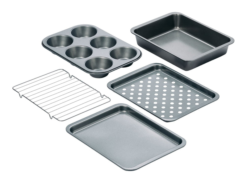 Master Chef Grey Non-Stick Toaster Oven Bakeware Set, 5-pc N9