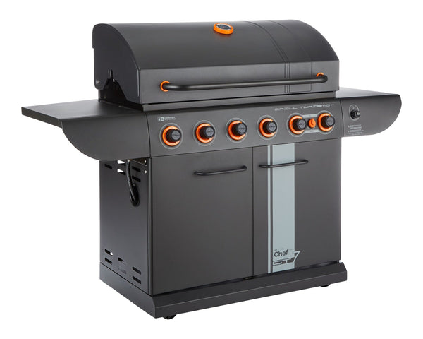 MASTER Chef Grill Turismo 680 7-Burner Convertible LP Gas BBQ D9