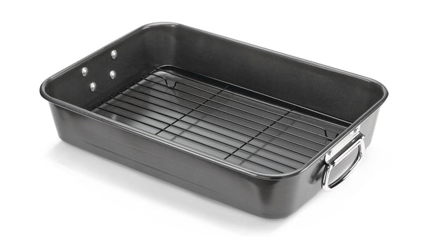 MASTER Chef Multi-Purpose Roaster with Rack, Dishwasher Safe, 9-12 lb, 25.4 x 38cm Y1