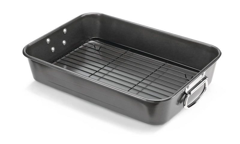 MASTER Chef Multi-Purpose Roaster with Rack, Dishwasher Safe, 9-12 lb, 25.4 x 38cm Y1