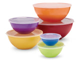 MASTER Chef Plastic Mixing Bowl Set with Lids, Assorted Sizes, 6-pk