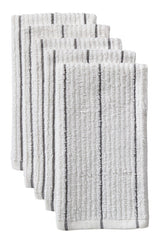 Master Chef Ribbed Stripe Bar Mop Dish Cloths, Grey Stripes, 5-pk